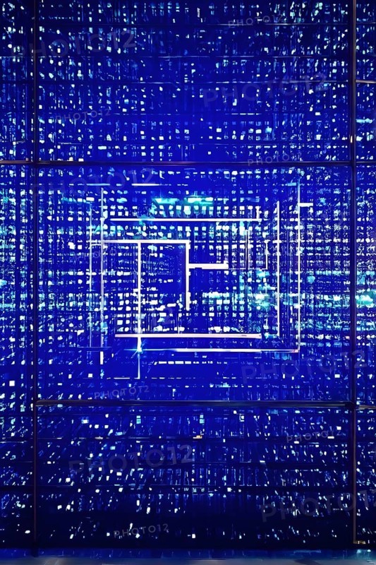 Cyber technology mosaic wallpaper illustration in digital art, AI generated