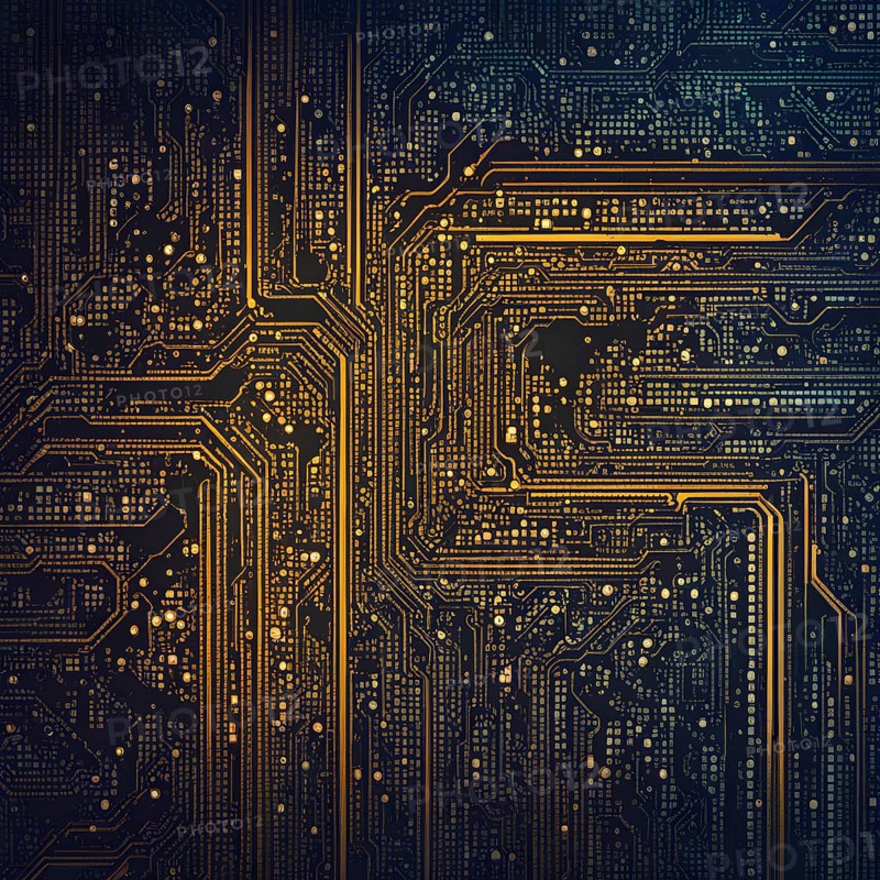Cyber technology mosaic wallpaper illustration in digital art, AI generated