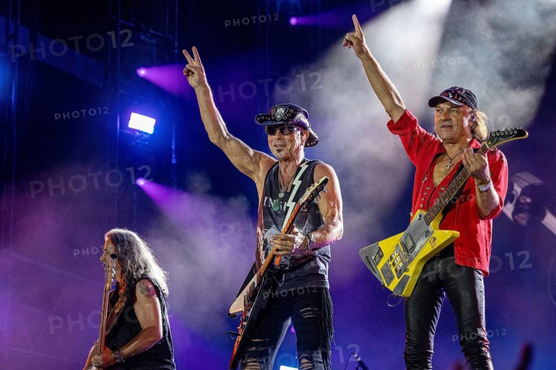 Pawel Maciwoda, Rudolf Schenker, Matthias Jab from the band Scorpions at the Wacken Open Air in Wacken. The traditional metal festival will take place from 31 July to 2 August 2024