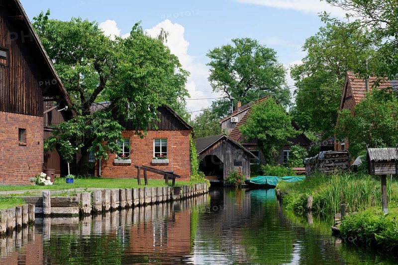 Spree Forest or Spreewald biosphere landscape, Brandenburg, Germany, Europe
