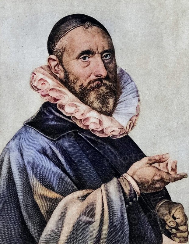 Jan Pieterszoon Sweenlinck (1562-1621), Dutch composer and organist at the Old Church in Amsterdam, from ca. 1580 until his death, Historical, digitally restored reproduction from a 19th century original, Record date not stated
