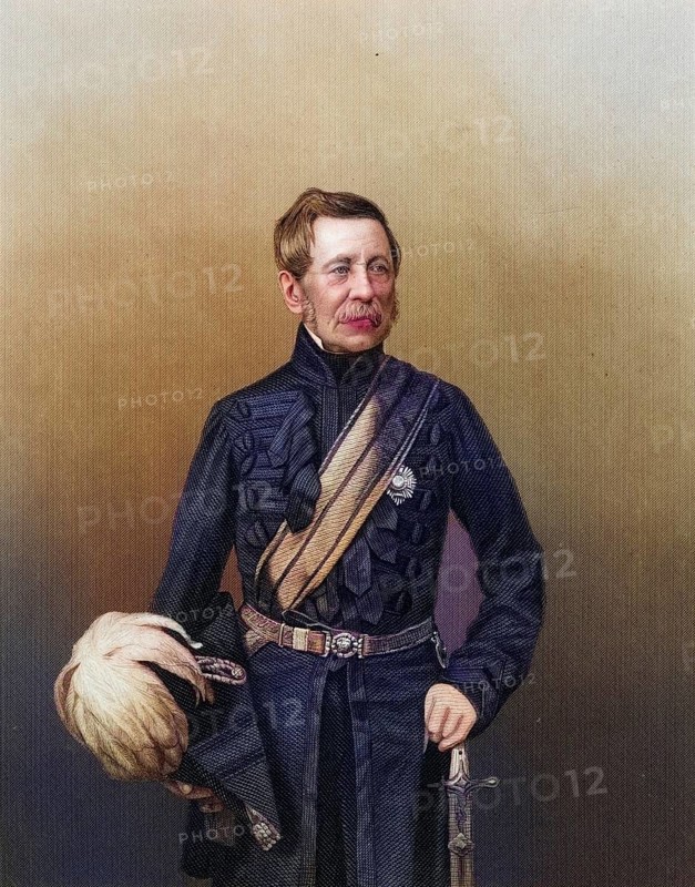 John Fox Burgoyne (1782-1871) : English military engineer: served under Wellington in the Napoleonic Wars, Chief of British Engineering during the Crimean War (Russo-Turkish War) 1853-1856: Field Marshal 1868. engraving from The Illustrated News of the World (London, ca. 1860) ., Historic, digitally restored reproduction from a 19th century original, Record date not stated