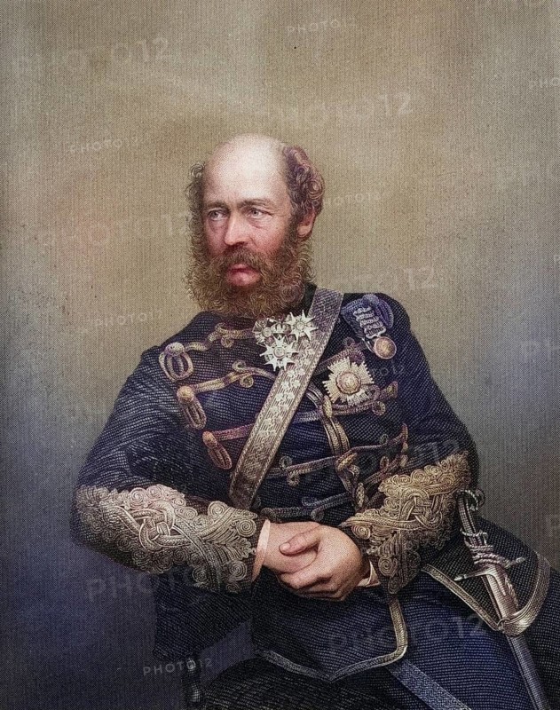 George Charles Bingham, 3rd Earl of Lucan (1800-1888, English soldier. Commanded the British cavalry in the Crimean War (Russo-Turkish War) 1853-1856) . Led the charge of the Heavy Brigade at the Battle of Balaclava, 1854. engraving from The Illustrated News of the World (London, ca. 1860) ., Historical, digitally restored reproduction from a 19th century original, Record date not stated