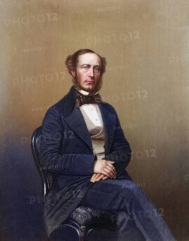 John Walter the Younger (1818-1894), English newspaper publisher and politician. Principal owner of the London Times. Introduced the Walter printing press in 1869. Member of Parliament from 1845-1885. engraving from The Illustrated News of the World (London, ca. 1860) ., Historic, digitally restored reproduction from a 19th century original, Record date not stated