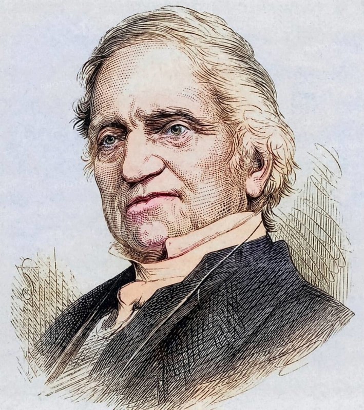 Adam Sedgwick (1785-1873), British geologist who, in collaboration with Roderick Impey Murchison (1792-1871), defined the Devonian system. From The Life of Sir Roderick I. Murchison by Archibald Geikie (London, 1875) . Copperplate engraving, Historic, digitally restored reproduction from a 19th century original, Record date not stated