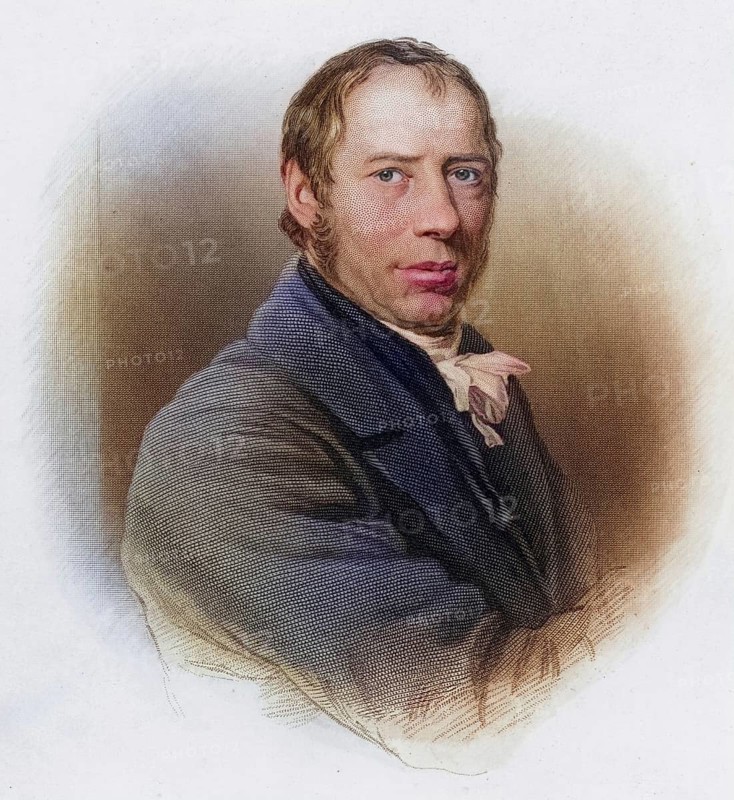 Richard Trevithick (1771-1833) English engineer and inventor, born near Redruth, Cornwall. Between 1800 and 1815 he built a series of steam-powered road vehicles and locomotives. Engraving after the life of Richard Trevithick by Francis Trevithick (London, 1872) ., Historical, digitally restored reproduction from a 19th century original, Record date not stated