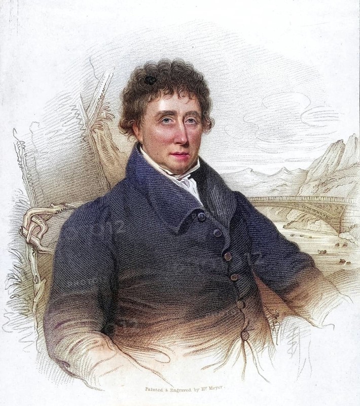 Thomas Telford (1757-1834) Scottish civil engineer, born in Westkirk, Langholm. At the age of 14 he was apprenticed to a stonemason and became the outstanding civil engineer of his generation. He was nicknamed the Colossus of Roads for the improvements he made to 1, 000 miles of roads. His works include the Ellesmere Canal, which included the Chirk Viaduct and Pont Cysylte Aqueduct, the Caledonian Canal, improvements to the road from London to Holyhead, which included the Menai Suspension Bridge, and St Katherine's Docks in London, Historic, digitally restored reproduction from a 19th century master, Record date not stated