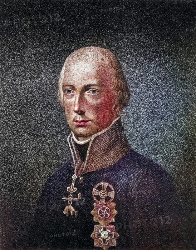 Francis II (1768-1835) of the Holy Roman Empire and from 1792 I of Austria. Son of Empress Maria Theresa. Dot engraving from History of the Wars Occasioned by the French Revolution... by CH Gifford (London, 1817) ., Historical, digitally restored reproduction from a 19th century original, Record date not stated