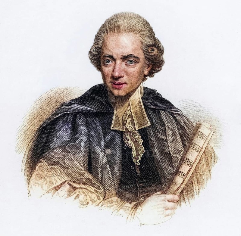 Charles Burney (1726-1814) English musicologist, born in Shrewsbury, Shropshire. Studied in London with Dr Arne. Travelled Europe in 1770-1772 and collected material for his General History of Music (1776-1789) . Father of the novelist and diarist Fanny (Frances) Burney, Madame D'Arblay. Copperplate engraving from Diary and Letters of Madame D'Arblay by Fanny Burney (London, 1843) ., Historical, digitally restored reproduction from a 19th century original, Record date not stated
