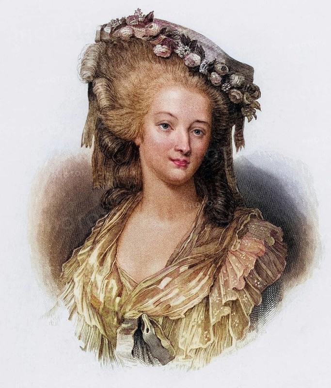 Marie Therese Louise, Princess of Lamballe (1749-92), French aristocrat, married to Louis de Bourbon. A friend of Marie Antoinette, she refused to take an oath of contempt for the monarchy and was murdered by the mob as she left the courtroom. Engraving, Historic, digitally restored reproduction from a 19th century original, Record date not stated