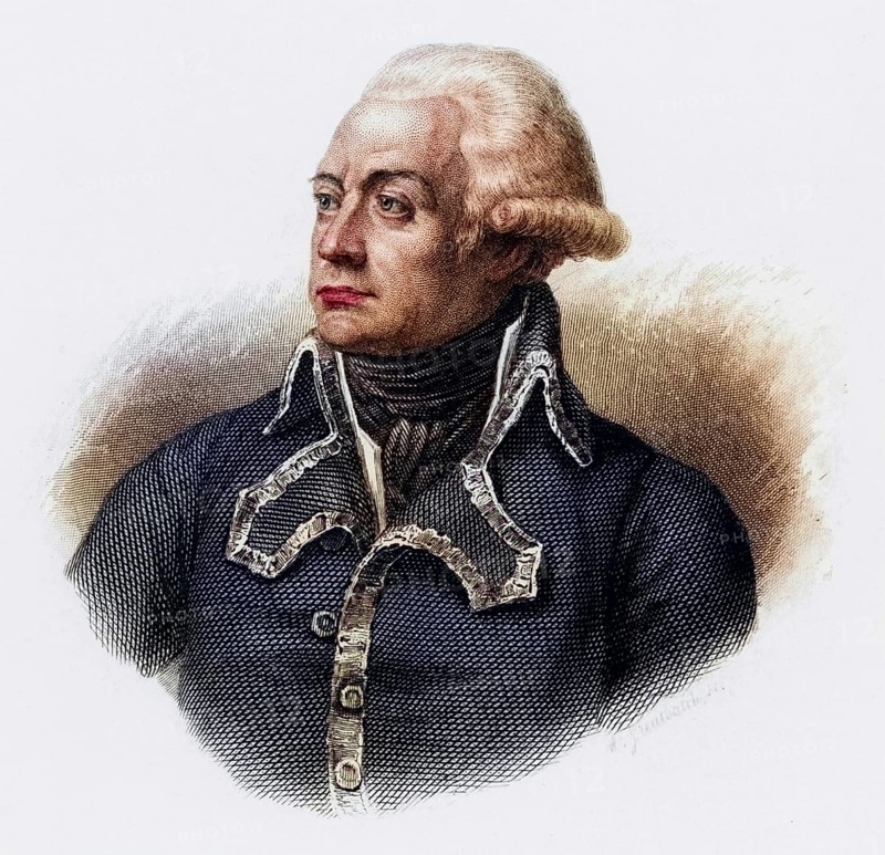 Charles Francois Dumouriez (1739-1823) French soldier. Served in the French Revolutionary Wars. His belief in a constitutional monarchy aroused the suspicion of the revolutionaries and he was summoned to Paris. Fearing for his life, he surrendered to the enemies of France and eventually settled in England. French Revolution. Copper engraving 1895, Historical, digitally restored reproduction from a 19th century original, Record date not stated