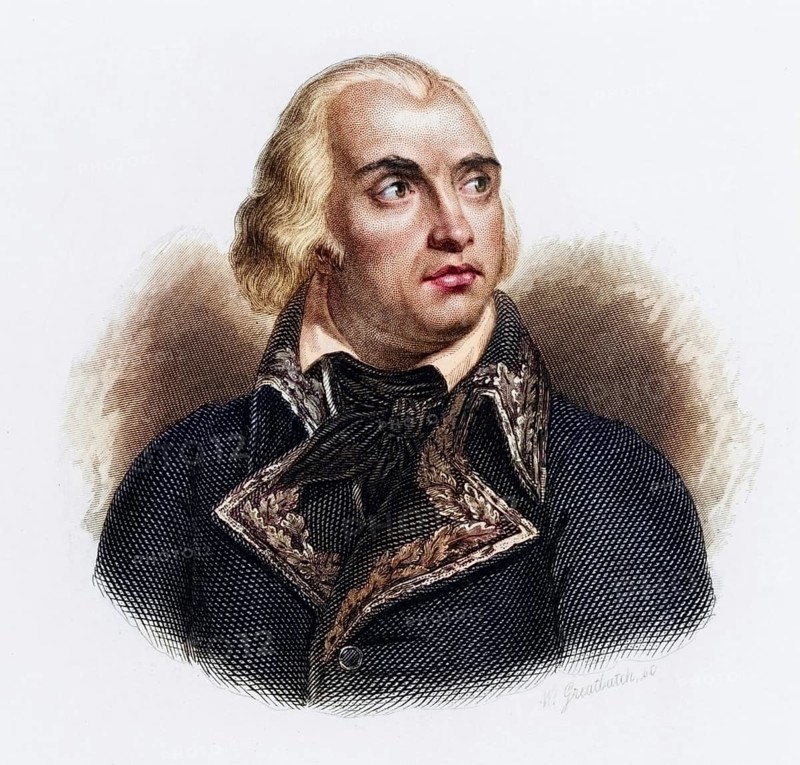 Charles Pichegru (1761-1804), French soldier. He was a supporter of the Bourbons (royalists) and lived in exile in England and Germany after the French Revolution (1789) . He plotted with Candoudal against Napoleon Bonaparte. After his return to Paris, he was arrested and found hanged in prison in front of his trial. Copperplate engraving, 1895, Historic, digitally restored reproduction from a 19th century original, Record date not stated