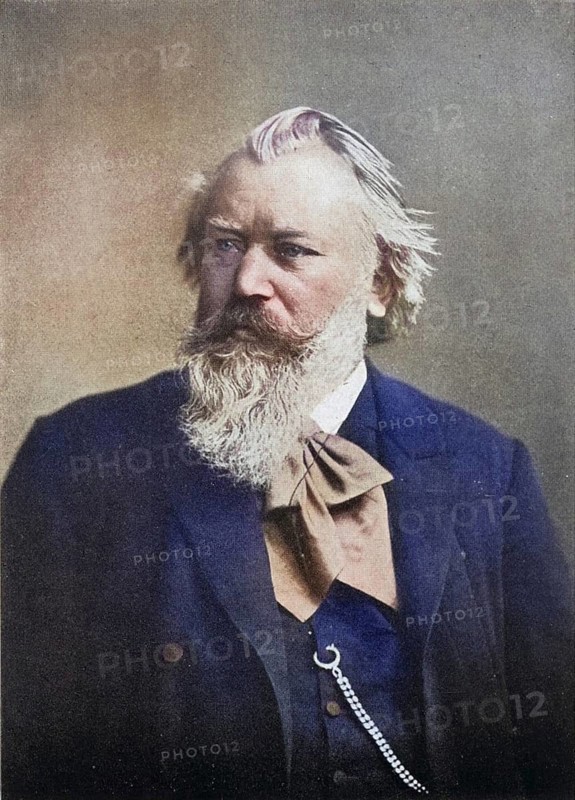 Johannes Brahms (1833-1897), German composer. After a photograph. Halftone, Historic, digitally restored reproduction from a 19th century original, Record date not stated
