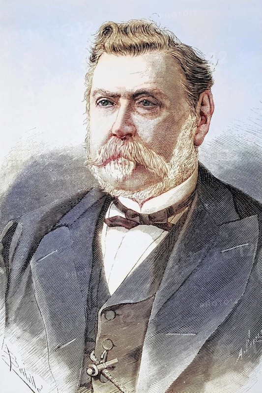 Antonio Rodrigues Sampaio, born 1806, died 1882, Portuguese politician. From La Ilustracion Espanola y Americana of 1881, Historical, digitally restored reproduction from a 19th century original, Record date not stated