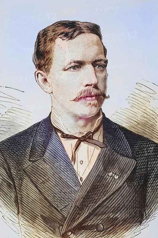 The Austrian explorer of the Sahara, Oscar Lentz, born 1848, died 1925, from La Ilustracion Espanola y Americana of 1881, Historical, digitally restored reproduction from a 19th century original, Record date not stated