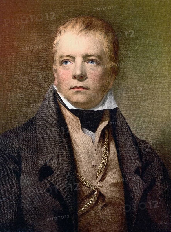 Sir Walter Scott 1771 to 1832, Scottish novelist, poet, historian and biographer. After a 19th century print, Historical, digitally restored reproduction from a 19th century original, Record date not stated