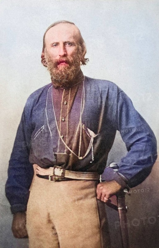 Giuseppe Garibaldi 1807 to 1882, Italian soldier who played a central role in the unification of Italy. From a 19th century photograph, Historic, digitally restored reproduction from a 19th century original, Record date not stated