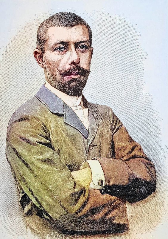 Louis Alexandre Antoine Mizon, 1853 to 1899, French explorer and colonial administrator from Africa, dets Opdagelse, Erobring og Kolonisation, published in Copenhagen, 1901, Historical, digitally restored reproduction from a 19th century original, Record date not stated