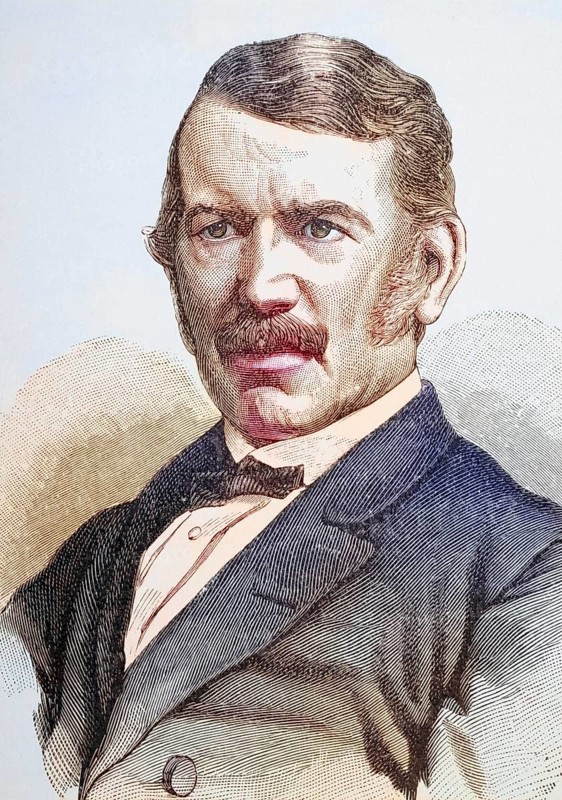 David Livingstone, 1813 to 1873, Scottish missionary and explorer. From Africa, dets Opdagelse, Erobring og Kolonisation, published in Copenhagen, 1901, Historical, digitally restored reproduction from a 19th century original, Record date not stated