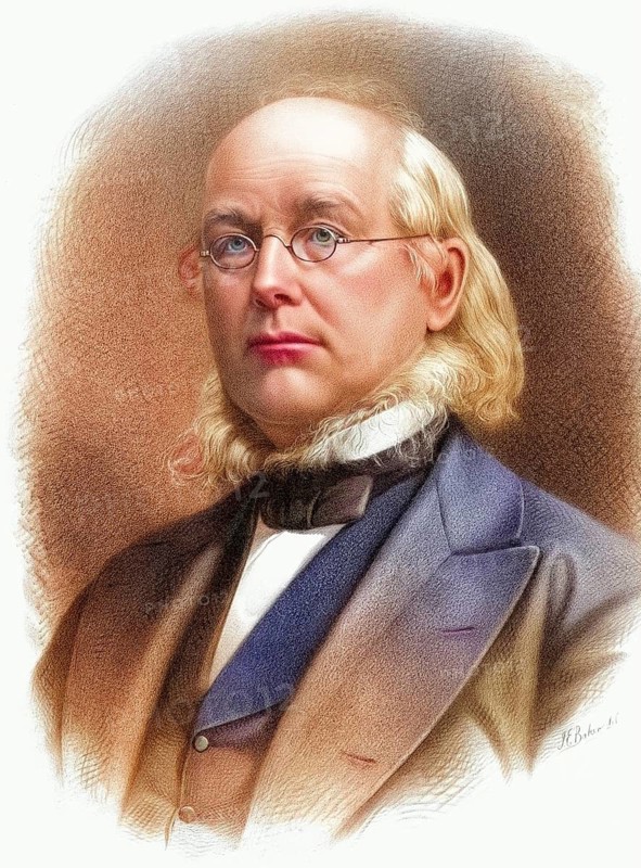 Horace Greeley 1811 to 1872, American newspaper editor, politician and founder of the Liberal Republican Party, Historical, digitally restored reproduction from a 19th century original, Record date not stated