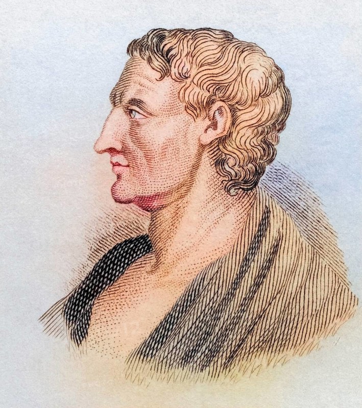 Aristotle, born 384 BC, died 322 BC, Greek philosopher. From the book Crabbes Historical Dictionary, published in 1825, Historical, digitally restored reproduction from a 19th century original, Record date not stated