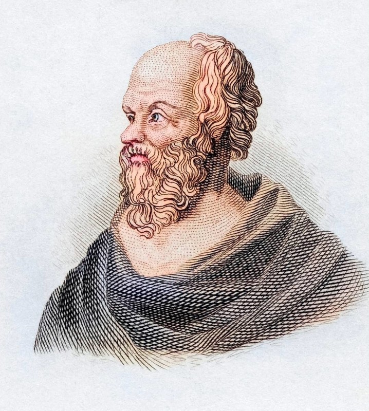 Socrates, born around 469 BC, died 399 BC Classical Greek philosopher. From the book Crabbes Historical Dictionary, published in 1825, Historical, digitally restored reproduction from a 19th century original, Record date not stated