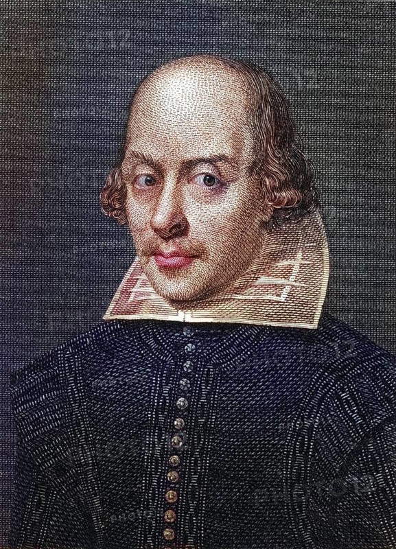 William Shakespeare, 1564-1616, English playwright. Copper engraving by Cosmo Armstrong, painter unknown, Historical, digitally restored reproduction from a 19th century original, Record date not stated