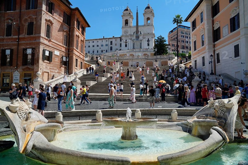 1723, built, Spanish Steps, Scalinata di Trinita dei Monti, Piazza di Spagna, Rome, Lazio, Italy, Rome, Lazio, Italy, Europe