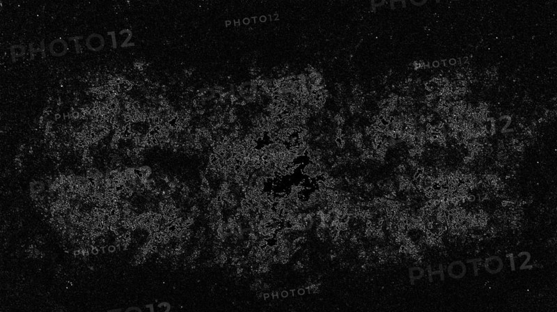Abstract black and white image with a speckled, grainy texture, creating a dark and mysterious atmosphere