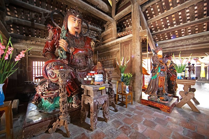 Temple guard at the Buddhist Thay Temple or Chua Thay or Master Temple, Sai Son Village, Hanoi Province, Vietnam, Asia