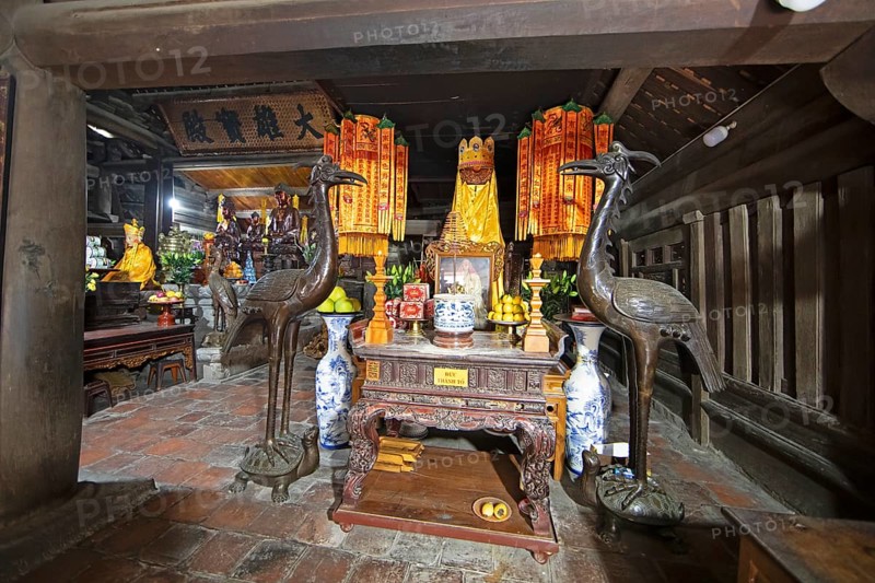 Altar in the Buddhist Thay Temple or Chua Thay or Master Temple, Sai Son Village, Hanoi Province, Vietnam, Asia