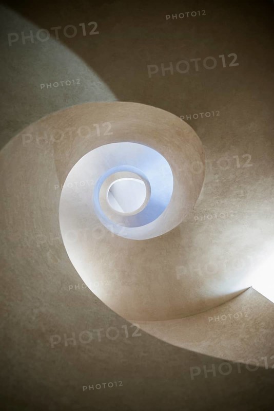 Spiral staircase, Unterlinden Museum, Musée Unterlinden, new building by architects Herzog and de Meuron, Colmar, Alsace, France, Europe