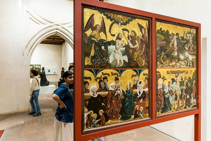 Interior view, Museum Unterlinden, Musée Unterlinden, Colmar, Alsace, France, Europe