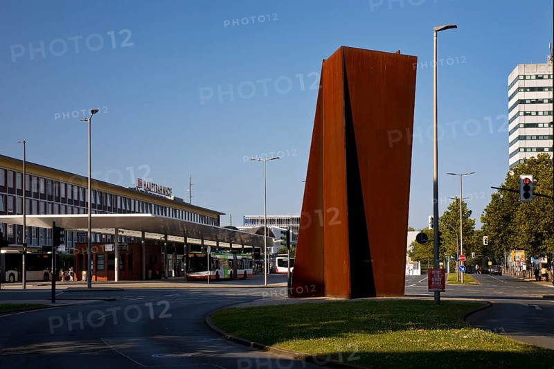 The sculpture Terminal by Richard Serra near the main railway station, Bochum, Ruhr area, North Rhine-Westphalia, Germany, Europe