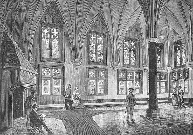 St Mary's Castle, Malborku, a medieval castle of the Teutonic Order built in the 13th century on the River Nogat, today Poland. Here the summer hall around 1880, historical, digitally restored reproduction from a 19th century original, record date not stated