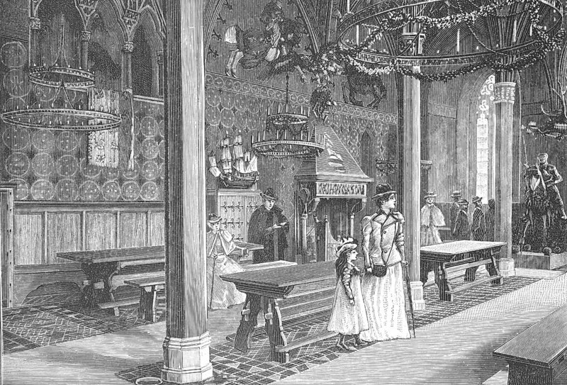 St Mary's Castle, Malborku, a medieval castle of the Teutonic Order built in the 13th century on the River Nogat, today Poland. Here the convent parlour around 1880, historical, digitally restored reproduction from a 19th century model, record date not stated