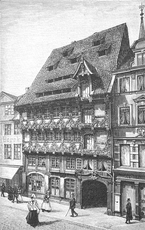 The Demmersche Haus, Huneborstelsche Haus im Sack in Braunschweig, around 1870, Lower Saxony, Germany, Historical, digitally restored reproduction from a 19th century original, Record date not stated, Europe