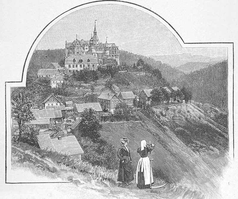 Lauenstein Castle near Ludwigstadt around 1880, Franconian Forest, Bavaria, Germany, Historical, digitally restored reproduction from a 19th century original, Record date not stated, Europe
