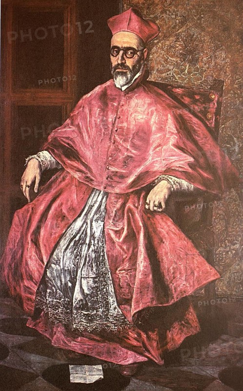 Painting by El Greco, actually Dominikos Theotokopoulos (born around 1541 in Candia on Crete, died 7 April 1614 in Toledo), image of Cardinal Fernando Nino de Guevara (born 1541 in Toledo, died 8 January 1609 in Seville) was Archbishop of Seville (1601-1609) and Spanish Grand Inquisitor (1600-1602), Historical, digitally restored reproduction from a 19th century original, Record date not stated