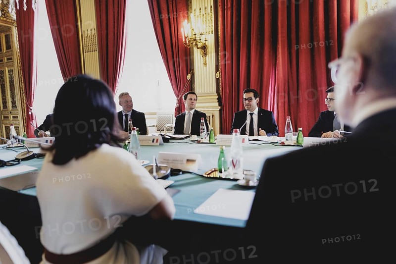 (L-R) Annalena Bärbock (Alliance 90/The Greens), Federal Foreign Minister, and Stephane Sejourne, Acting Foreign Minister of France, pictured during a joint meeting in Paris, 1 August 2024. Foreign Minister Bärbock is travelling to Paris for political talks and to visit the Olympic Games /