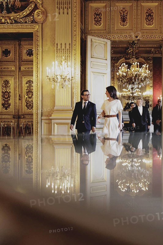 (R-L) Annalena Bärbock (Alliance 90/The Greens), Federal Foreign Minister, and Stephane Sejourne, Acting Foreign Minister of France, pictured during a joint meeting in Paris, 01.08.2024. Foreign Minister Bärbock is travelling to Paris for political talks and to visit the Olympic Games /