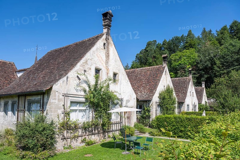 Cell house and historic herb garden, Ittingen Charterhouse, Warth-Weiningen near Frauenfeld, Canton Thurgau, Switzerland, Europe