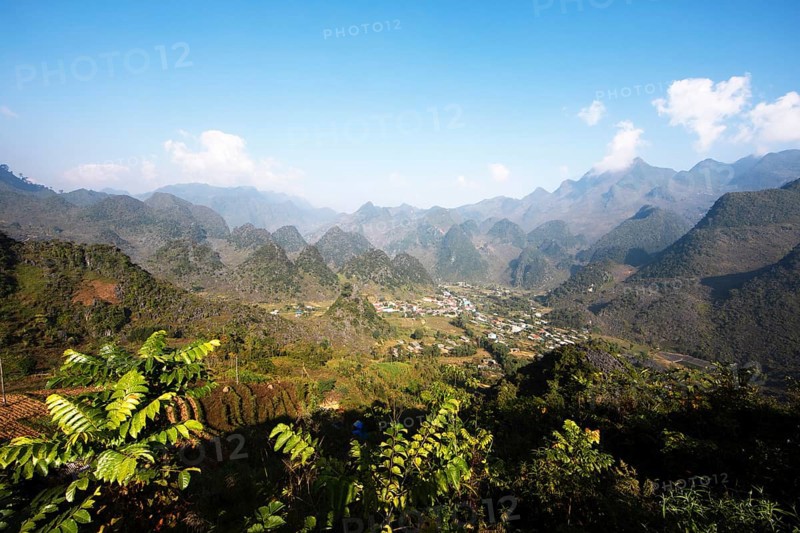 Karst hills in the Dong Van Karst Plateau UNESCO Global Geopark, Ha Giang Province, Vietnam, Asia