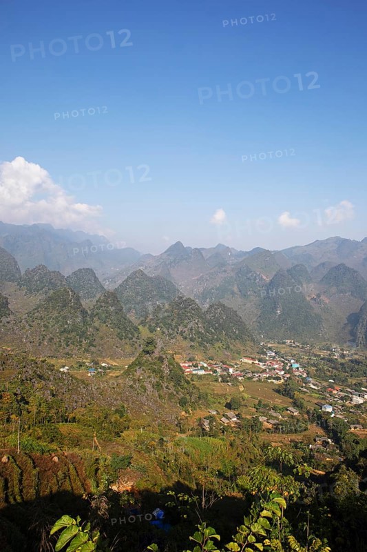Karst hills in the Dong Van Karst Plateau UNESCO Global Geopark, Ha Giang Province, Vietnam, Asia