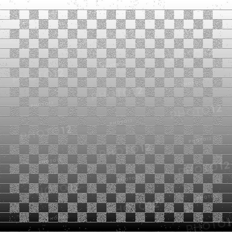 Digital art featuring a gray scale checkerboard pattern with a gradient effect and textured elements