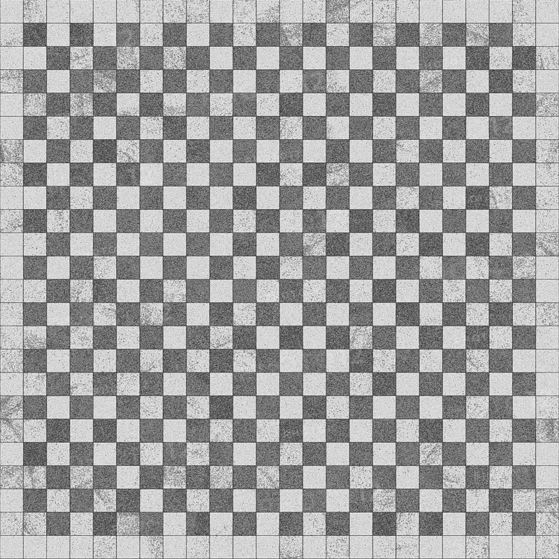 A black and white checkerboard pattern with a textured appearance and grid layout