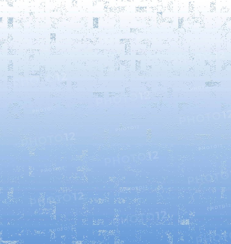 Digital art with a gradient from white at the top to blue at the bottom with a pixelated texture