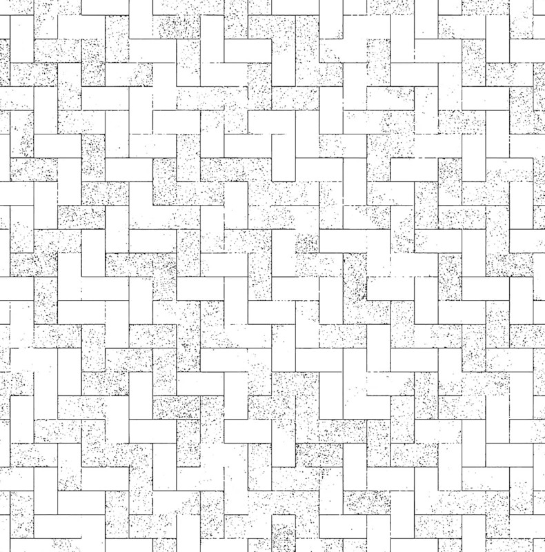 Geometric herringbone pattern in black and white with textured elements