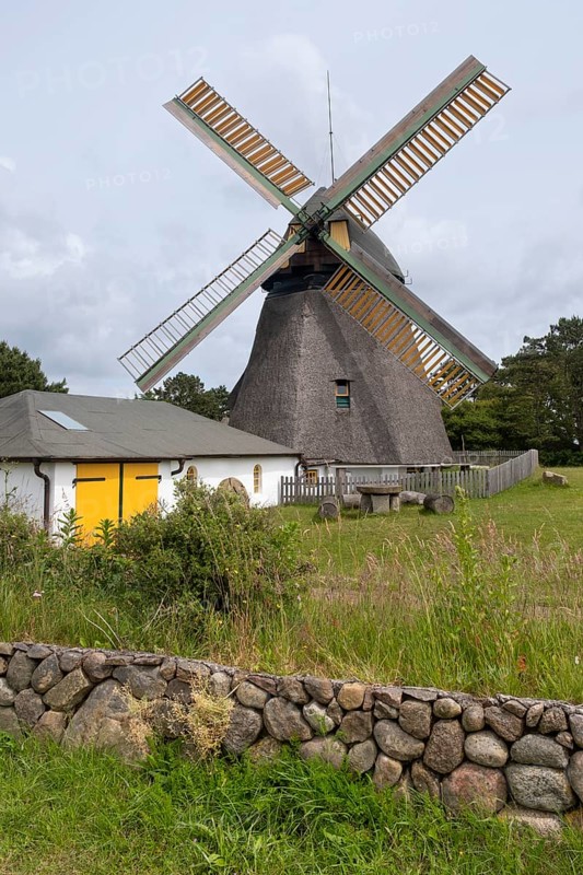 Amrum windmill with museum, fog, Amrum, North Sea island, North Frisia, Schleswig-Holstein, Germany, Europe