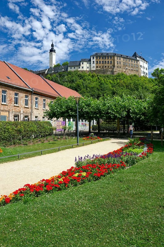 Princely Greiz Park and Upper Castle, residential town of Greiz, Thuringia, Germany, Europe